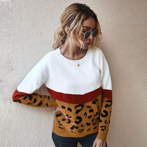 women's sweaters fashion leopard patchwork autumn winter 2021 ladies knitted sweater women o-neck full sleeve jumper pullovers khaki br, White;black
women's sweaters fashion leopard patchwork autumn winter 2021 ladies knitted sweater women o-neck full sleeve jumper pullovers khaki br, White;black