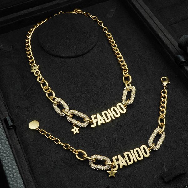 d family 2021 diamond inlaid necklace dijia ja letter make old long heavy industry chain, Golden;silver
d family 2021 diamond inlaid necklace dijia ja letter make old long heavy industry chain, Golden;silver