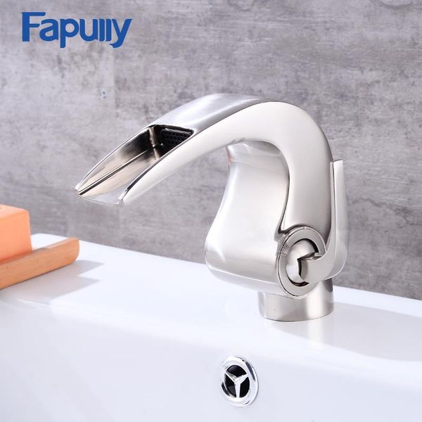 bathroom sink faucets fapully luxury brushed nickel brass waterfall faucet set brush basin mixer tap 514-11n
bathroom sink faucets fapully luxury brushed nickel brass waterfall faucet set brush basin mixer tap 514-11n