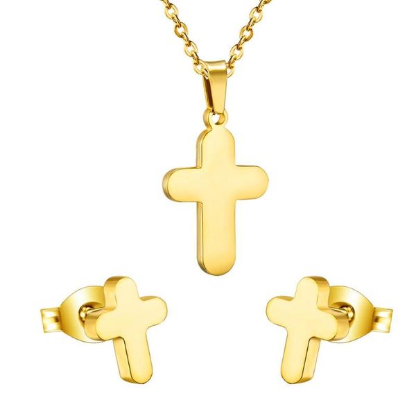 earrings & necklace luxukisskids gold cross pendant for women african fashion jewelry set stainless steel dubai sets, Silver
earrings & necklace luxukisskids gold cross pendant for women african fashion jewelry set stainless steel dubai sets, Silver