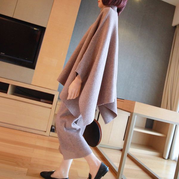 pant fashion of knitted leg wide women's suit pants fall and winter chic mantle nightgown two pieces set f2212 rgtb, White
pant fashion of knitted leg wide women's suit pants fall and winter chic mantle nightgown two pieces set f2212 rgtb, White