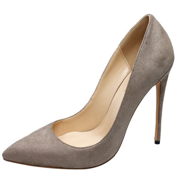 sandals pointed toe suede leather ladies shoes women pumps 8.5cm high heels woman party wedding dress formal wine red c003c 5o8o, Black