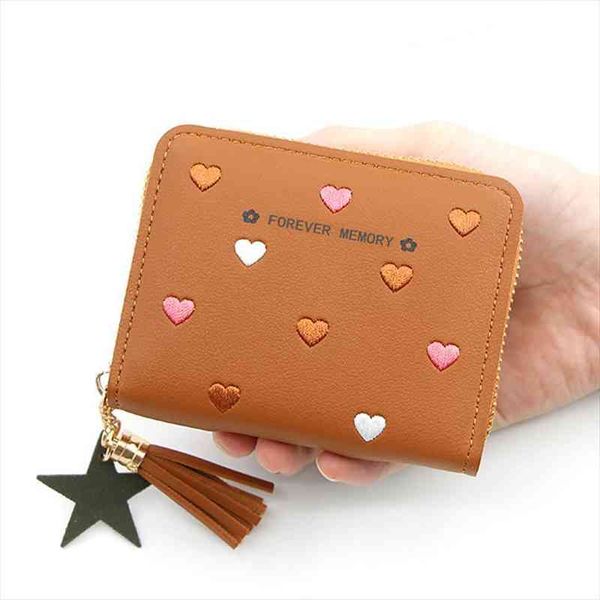 womens mini wallet candy color heart print elegant women short zipper cute coin purse with tassel star pendants, Red;black
womens mini wallet candy color heart print elegant women short zipper cute coin purse with tassel star pendants, Red;black