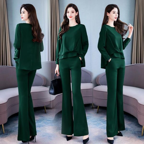 piece set long sleeved flared pants slim plus size women work clothes spring two sets orange blue khaki green black women's, White
piece set long sleeved flared pants slim plus size women work clothes spring two sets orange blue khaki green black women's, White