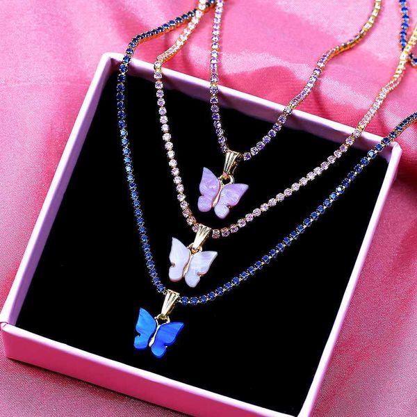 designer necklace fashion luxury bling cubic zirconia choker for women multicolor acrylic butterfly pendant s party jewelry, Silver
designer necklace fashion luxury bling cubic zirconia choker for women multicolor acrylic butterfly pendant s party jewelry, Silver