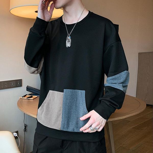 men's sweaters fashion patchwork pullover cotton o-neck loose luxury black clothing spring and autumn street casual shirt 6 colors -4x, White;black
men's sweaters fashion patchwork pullover cotton o-neck loose luxury black clothing spring and autumn street casual shirt 6 colors -4x, White;black