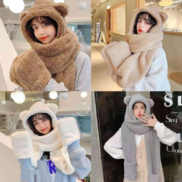 hats, scarves & gloves sets cute bear ear hat scarf three-in-one suit lamb wool warm casual solid fleece girl bike outdoor plush hats, Blue;gray
hats, scarves & gloves sets cute bear ear hat scarf three-in-one suit lamb wool warm casual solid fleece girl bike outdoor plush hats, Blue;gray