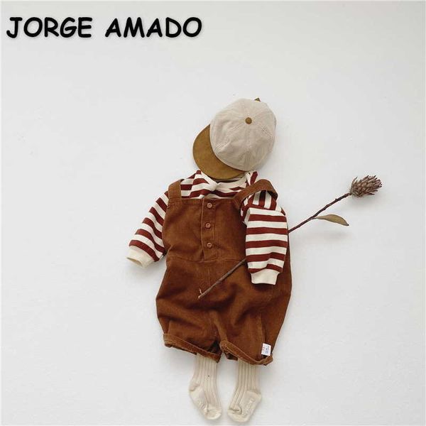 wholesale spring baby sets long sleevele striped sweatshirt+ brown corduroy overalls loose style kid clothes e3939 210610, White
wholesale spring baby sets long sleevele striped sweatshirt+ brown corduroy overalls loose style kid clothes e3939 210610, White