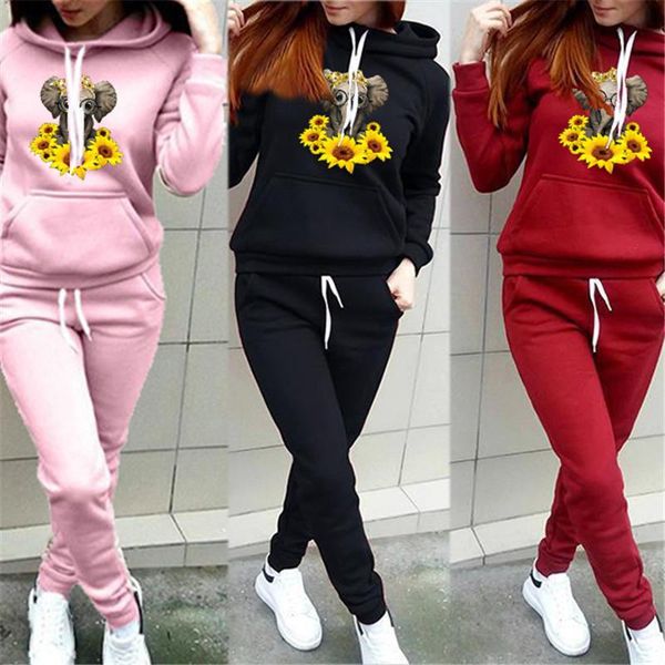 women's hoodies & sweatshirts autumn winter 2 piece set women tracksuit cute elephant floral pullovers jogger pants suit female casual, Black
women's hoodies & sweatshirts autumn winter 2 piece set women tracksuit cute elephant floral pullovers jogger pants suit female casual, Black