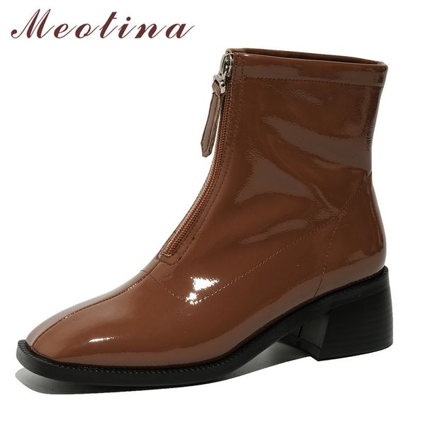 meotina ankle boots women shoes real leather high heel short boots square toe block heels zip lady boot autumn winter brown 40 210520, Black
meotina ankle boots women shoes real leather high heel short boots square toe block heels zip lady boot autumn winter brown 40 210520, Black