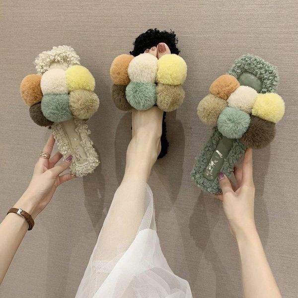 women fur slippers cute candy color soft sandals furry outside slides flat girls solid woman amazing shoes, Black
women fur slippers cute candy color soft sandals furry outside slides flat girls solid woman amazing shoes, Black