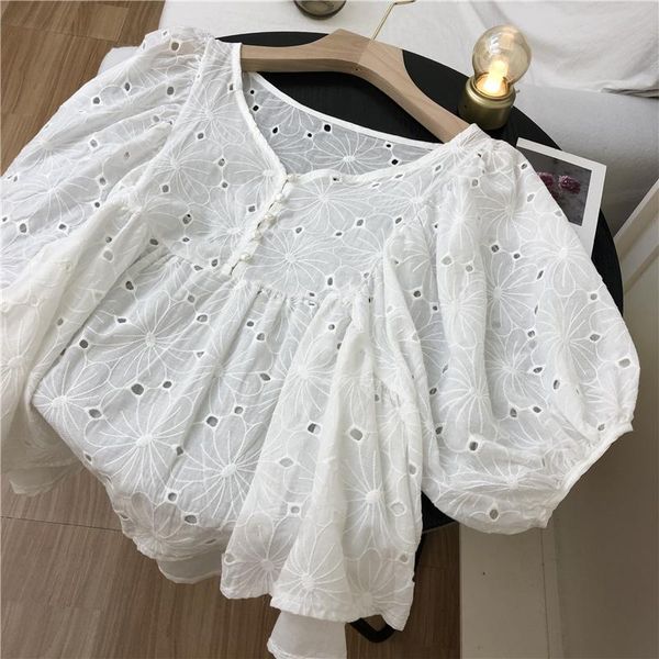 women's blouses & shirts lolita hollow bubble sleeve v-neck shirt female french 2021 summer retro loose embroidery white top
women's blouses & shirts lolita hollow bubble sleeve v-neck shirt female french 2021 summer retro loose embroidery white top