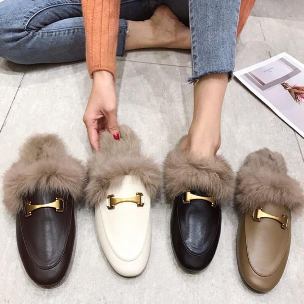 fur slides muller shoes outdoor wild casual slippers female lazy flat half women's, Black
fur slides muller shoes outdoor wild casual slippers female lazy flat half women's, Black