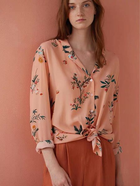 women's blouses & shirts women shirt coconut print grapefruit powder flower bird long sleeve, White
women's blouses & shirts women shirt coconut print grapefruit powder flower bird long sleeve, White