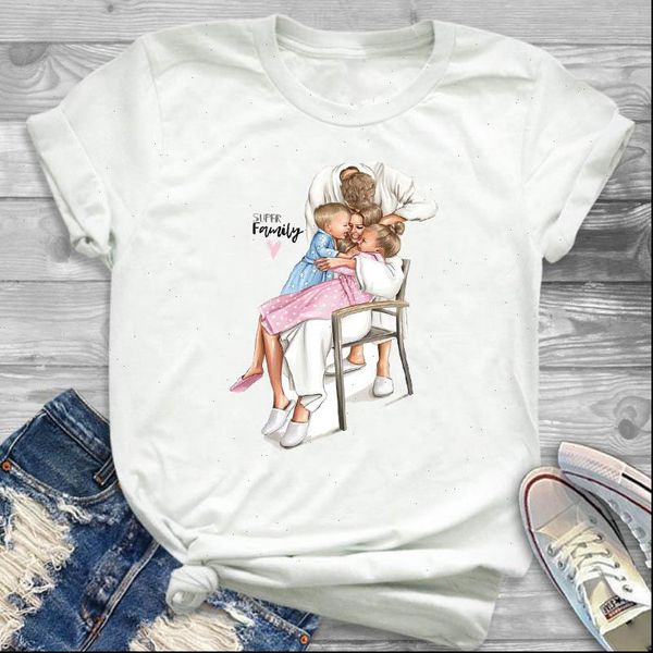 super family father mom love womens t shirts mother cartoon sumer graphic printed top, White
super family father mom love womens t shirts mother cartoon sumer graphic printed top, White