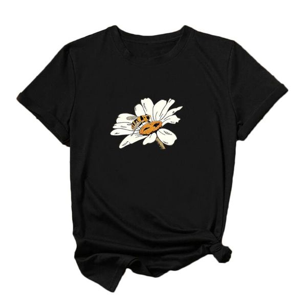 women's t-shirt bee flower print t shirt women short sleeve cotton funny be kind tshirt casual graphic tee black camisetas mujer, White
women's t-shirt bee flower print t shirt women short sleeve cotton funny be kind tshirt casual graphic tee black camisetas mujer, White