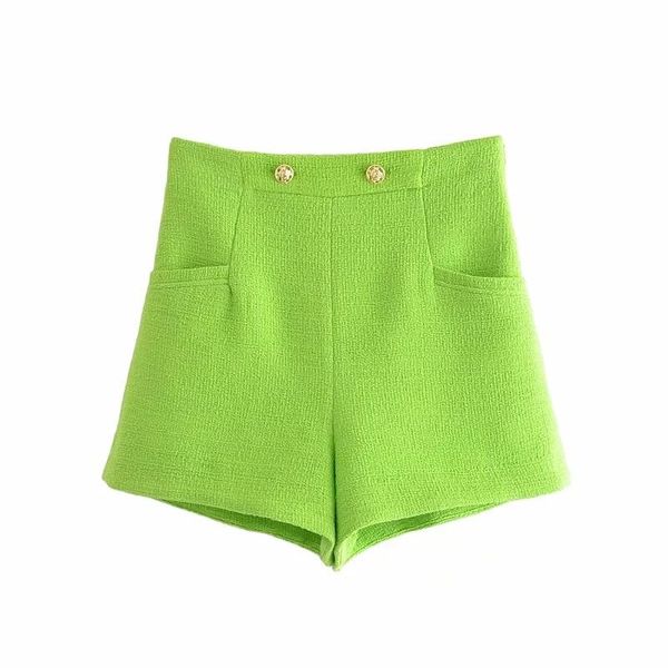 women's shorts women tweed pockets button high waist side zipper fashion elegant chic feminino green summer 2021, White;black
women's shorts women tweed pockets button high waist side zipper fashion elegant chic feminino green summer 2021, White;black