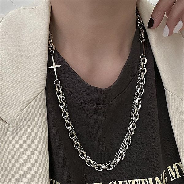 chains titanium steel double layer cross necklace men's fashion hip hop ins style clavicle chain women's, Silver
chains titanium steel double layer cross necklace men's fashion hip hop ins style clavicle chain women's, Silver