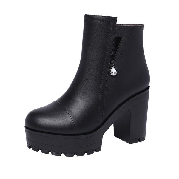 boots quality block heels short ankle for women 2021 winter platform leather plush high heel ladies 33 34 41 42 43, Black
boots quality block heels short ankle for women 2021 winter platform leather plush high heel ladies 33 34 41 42 43, Black