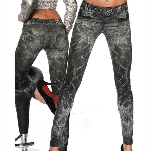 casual fashion fitness women legging high waist pencil pants slim faux denim jeans printing elastic jeggings, Black
casual fashion fitness women legging high waist pencil pants slim faux denim jeans printing elastic jeggings, Black
