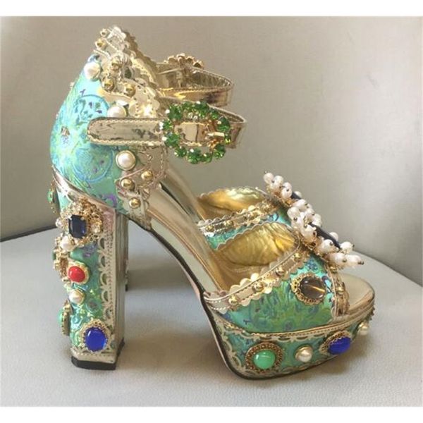 sandals royal floral ladies jacquard satin sandals pearl gemstone 14 in chunky heels ankle brace glass party high shoes 1rad, Black
sandals royal floral ladies jacquard satin sandals pearl gemstone 14 in chunky heels ankle brace glass party high shoes 1rad, Black