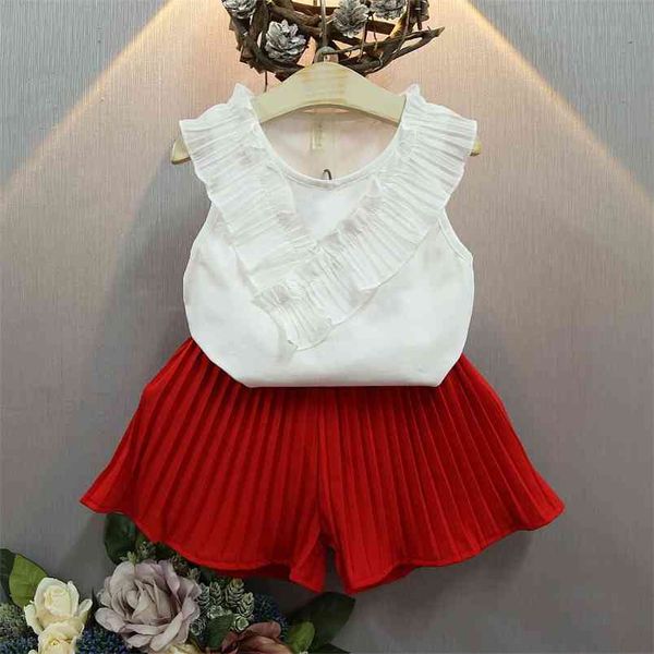 summer clothing sets toddler girls clothes sleeveless 2pcs outfits kids for children 210528, White
summer clothing sets toddler girls clothes sleeveless 2pcs outfits kids for children 210528, White