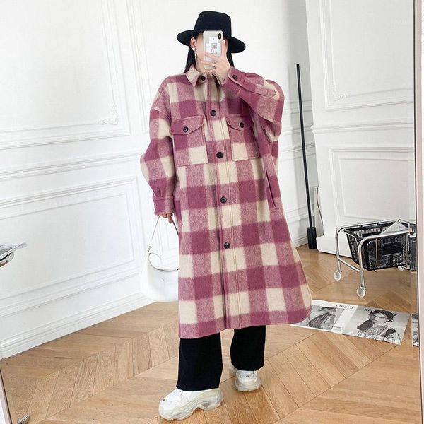 women's wool & blends women trench long coat fall/winter 2021 woolen lapel blend sleeve, Black
women's wool & blends women trench long coat fall/winter 2021 woolen lapel blend sleeve, Black
