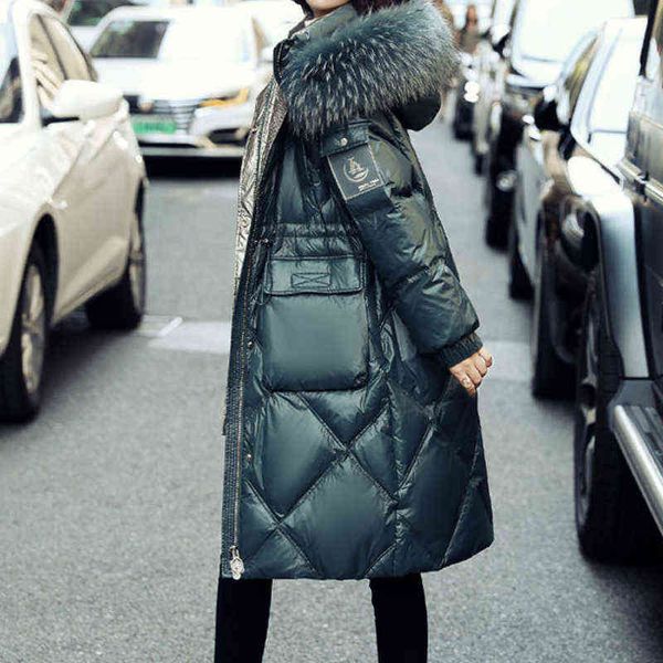 white down jacket women's big real mink fur collar hooded y2k metallic color fashion warm winter long parker elegant warm coat 211130, Black
white down jacket women's big real mink fur collar hooded y2k metallic color fashion warm winter long parker elegant warm coat 211130, Black