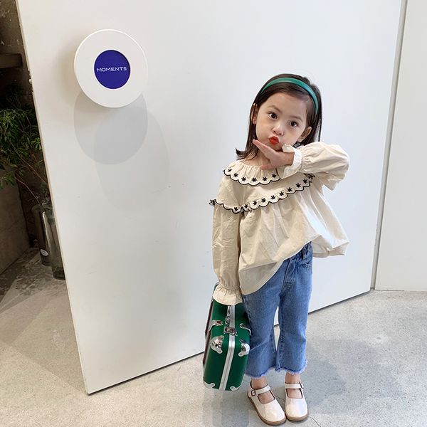 2021 spring girls embroidery ruffle apricot blouses cotton sweet shirts children casual clothing 2-8y, White;black
2021 spring girls embroidery ruffle apricot blouses cotton sweet shirts children casual clothing 2-8y, White;black