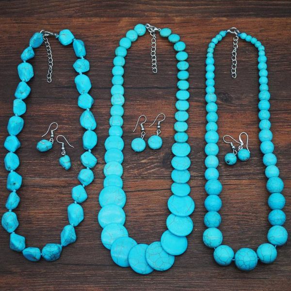 earrings & necklace retro ethnic vintage party wedding set drop women blue howlite stone turquoises boho jewelry sets, Silver
earrings & necklace retro ethnic vintage party wedding set drop women blue howlite stone turquoises boho jewelry sets, Silver