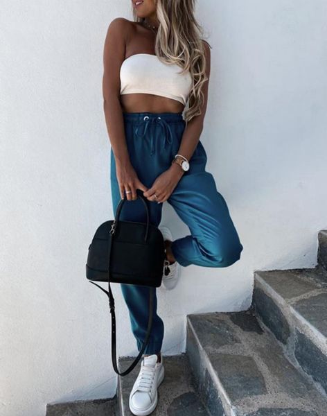women korean loose trousers fashion solid color high waist drawstring girl casual pants women's & capris, Black;white
women korean loose trousers fashion solid color high waist drawstring girl casual pants women's & capris, Black;white