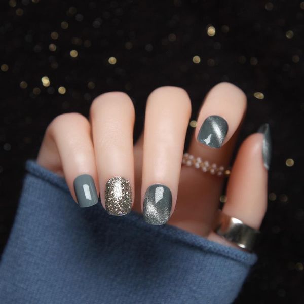 false nails haze blue grey short spar cat's eye fall winter patch fake nail potherapy, Red;gold
false nails haze blue grey short spar cat's eye fall winter patch fake nail potherapy, Red;gold
