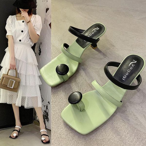 slippers one word with flip flops high heel sandals mid-heel stiletto hong kong style women summer wear ins tide shoes 2021, Black
slippers one word with flip flops high heel sandals mid-heel stiletto hong kong style women summer wear ins tide shoes 2021, Black