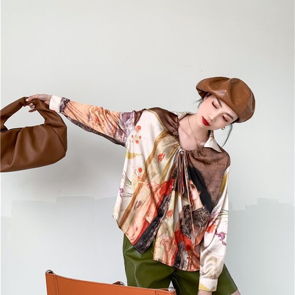 women's two piece pants vintage oil painting long sleeve satin blouse women tie neck button up collar shirt spring 2021 fashio, White
women's two piece pants vintage oil painting long sleeve satin blouse women tie neck button up collar shirt spring 2021 fashio, White