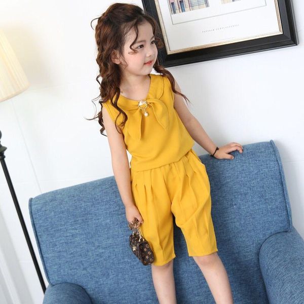 girls summer 2021 children's clothing suit sleeveless t-shirt + five-point pants girl chiffon two pieces sets kids 7 years old, White
girls summer 2021 children's clothing suit sleeveless t-shirt + five-point pants girl chiffon two pieces sets kids 7 years old, White