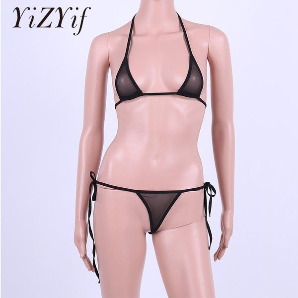 bras sets yizyif women lingerie set mesh halter bikini with tie side g-string bra feminina and panty, Red;black
bras sets yizyif women lingerie set mesh halter bikini with tie side g-string bra feminina and panty, Red;black