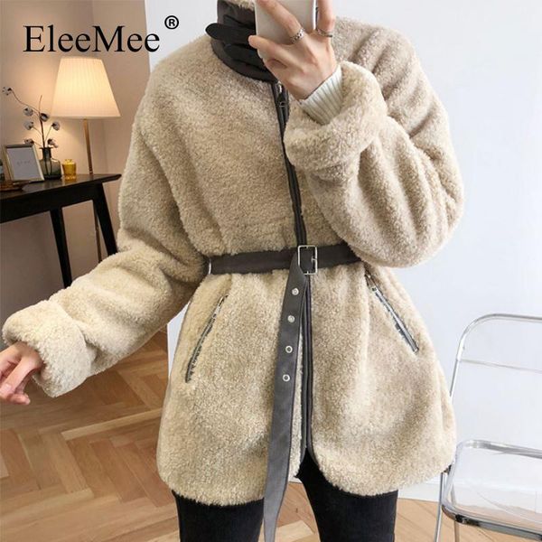 women's down & parkas eleemee lamb wool winter coat women sashes turtleneck loose ins thick warm female jacket fashion motor outwear si, Black
women's down & parkas eleemee lamb wool winter coat women sashes turtleneck loose ins thick warm female jacket fashion motor outwear si, Black