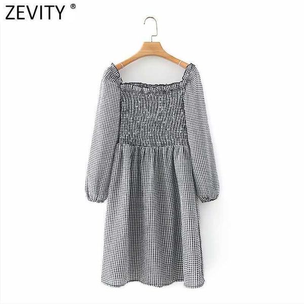 zevity women vintage square collar plaid print slim elastic mini dress female three quarter sleeve ruffles vestido ds4994 210603, Black;gray
zevity women vintage square collar plaid print slim elastic mini dress female three quarter sleeve ruffles vestido ds4994 210603, Black;gray