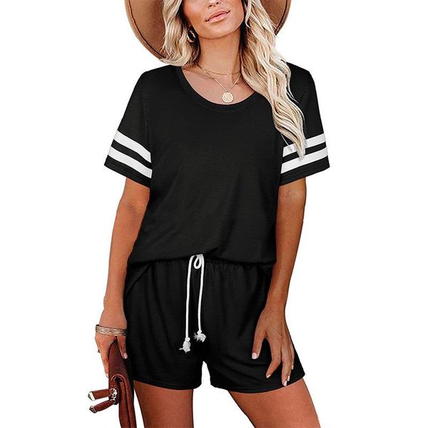 women's tracksuits sets two pcs sale summer o neck short sleeve striped t-shirt and high waist wide leg suits wdc7305, Gray
women's tracksuits sets two pcs sale summer o neck short sleeve striped t-shirt and high waist wide leg suits wdc7305, Gray