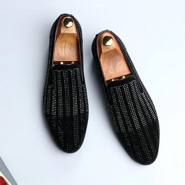 dress shoes male pointed toe flats driving loafers fashion men rhinestone black party wedding big size 229
dress shoes male pointed toe flats driving loafers fashion men rhinestone black party wedding big size 229