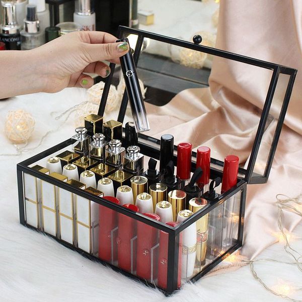 15/24/40 slots glass lipstick holder dustproof display case beauty storage box luxury makeup organizer with removable dividers boxes & bins
15/24/40 slots glass lipstick holder dustproof display case beauty storage box luxury makeup organizer with removable dividers boxes & bins