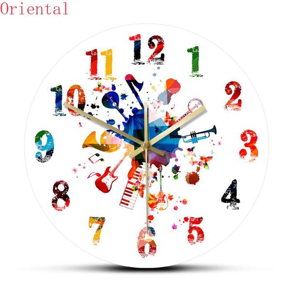 classical music instruments with watercolor numbers decorative wall clock colorful art painting studio hanging watch clocks
classical music instruments with watercolor numbers decorative wall clock colorful art painting studio hanging watch clocks