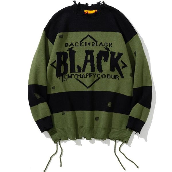 men's sweaters men letter jacquard sweater edging tassel color matching knitted pullover couple college harajuku loose streetwear hip h, White;black
men's sweaters men letter jacquard sweater edging tassel color matching knitted pullover couple college harajuku loose streetwear hip h, White;black