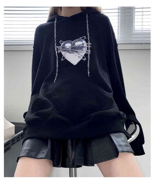 women's tracksuits harajuku sweatshirts gothic punk women hoodies oversize hip hop streetwear vintage black loose hooded pullover, Gray
women's tracksuits harajuku sweatshirts gothic punk women hoodies oversize hip hop streetwear vintage black loose hooded pullover, Gray