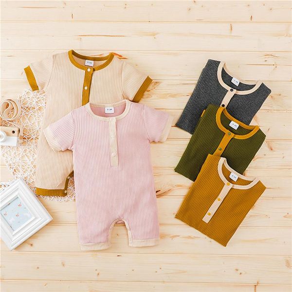 fashion baby girls summer romper soild color boys clothes ribbed cototn short sleeve button born jumpsuits outfits, Blue
fashion baby girls summer romper soild color boys clothes ribbed cototn short sleeve button born jumpsuits outfits, Blue