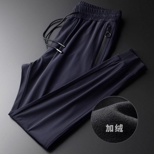 men's pants crisp texture pressed plastic bag design fashion plush casual slim fit trend necked sports, Black
men's pants crisp texture pressed plastic bag design fashion plush casual slim fit trend necked sports, Black