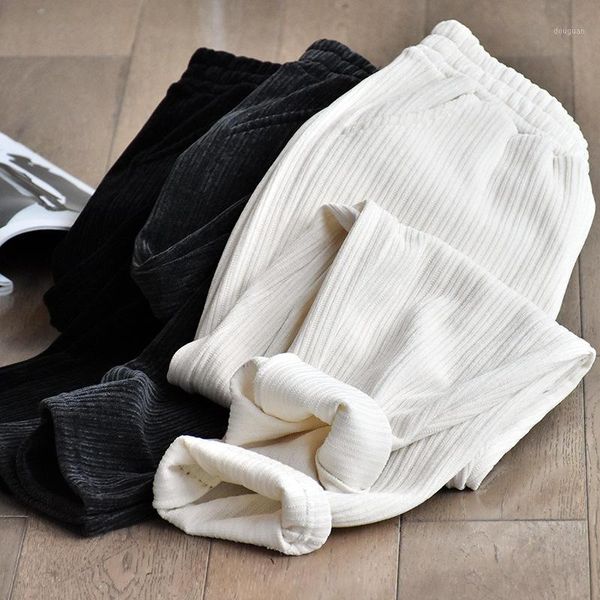 women's pants & capris autumn winter women clothes soft casual high waist straight female loose streetwear comfort trousers slacks q490, Black;white
women's pants & capris autumn winter women clothes soft casual high waist straight female loose streetwear comfort trousers slacks q490, Black;white