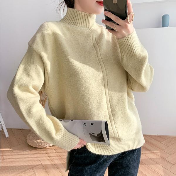 women's sweaters solid color black female autumn clothes korean for pulovers turtleneck 2021 winter women d0577, White;black
women's sweaters solid color black female autumn clothes korean for pulovers turtleneck 2021 winter women d0577, White;black