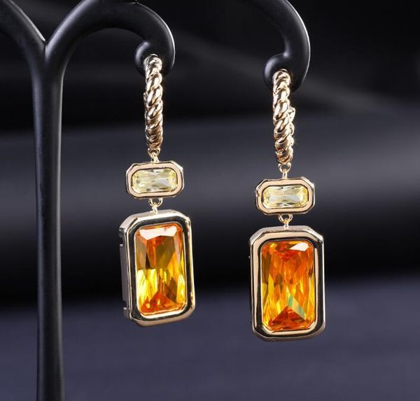 dangle & chandelier golden yellow zircon geometric inlaid gem women's tassels advanced banquet long eardrop, Silver
dangle & chandelier golden yellow zircon geometric inlaid gem women's tassels advanced banquet long eardrop, Silver