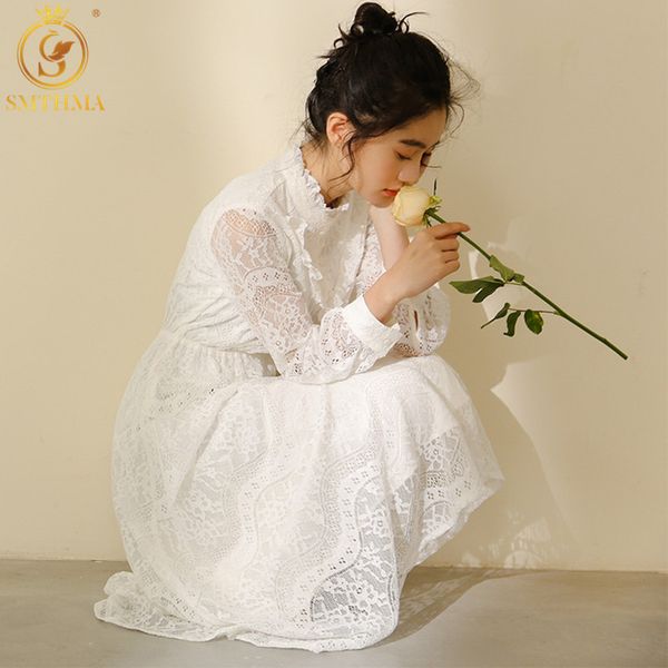 elegant a-line vestidos white dress women spring long sleeve stand collar lace ruffle female clothes 210520, Black;gray
elegant a-line vestidos white dress women spring long sleeve stand collar lace ruffle female clothes 210520, Black;gray